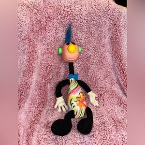 VINTAGE 1994 ERTL JIBBA JABBER MULTICOLOR GREEN HAIR STUFFED ANIMAL PLUSH TOY